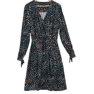 Long Tall Sally Womens 6 Floral Hearts Leaves V Neck Midi Dress